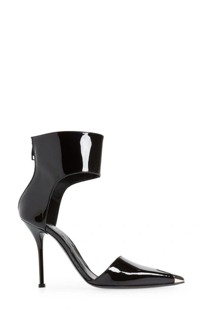 Shop Alexander Mcqueen Punk Ankle Cuff Pump In Black/ Silver