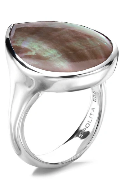 Shop Ippolita Ondine Brown Shell Ring In Sterling Silver