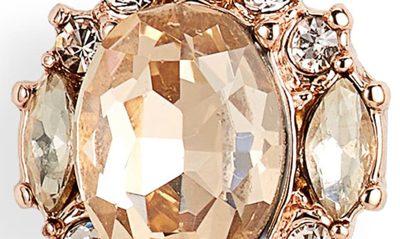 Shop Marchesa Crystal Cluster Double Drop Earrings In Rose Gold/ Silk