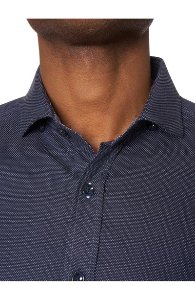 Shop Robert Graham Franklin Swiss Dot Cotton Button-up Shirt In Midnight Navy
