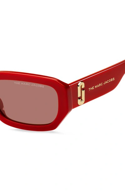 Anvendelse eksekverbar skat Marc Jacobs 56mm Rectangular Sunglasses In Red | ModeSens