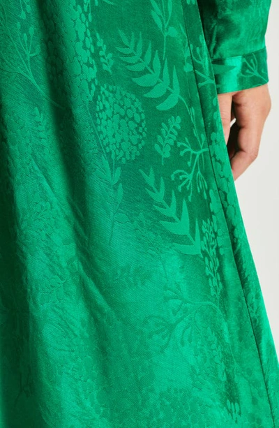 Shop Estelle Greenpoint Floral Jacquard Long Sleeve Midi Dress In Kelly Green