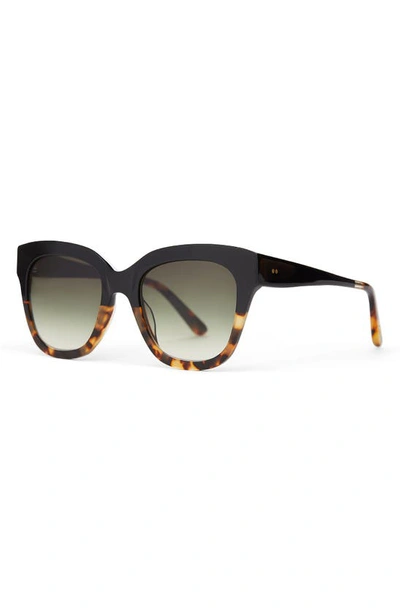 Shop Toms Sloane 53mm Cat Eye Sunglasses In Black Tort/olive Gradient