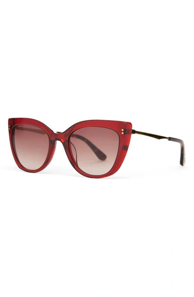 Shop Toms Sophia 53mm Cat Eye Sunglasses In Rosewood/ Brown Gradient