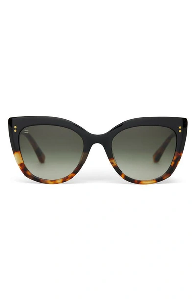 Shop Toms Sophia 53mm Cat Eye Sunglasses In Black Fade/ Olive Gradient