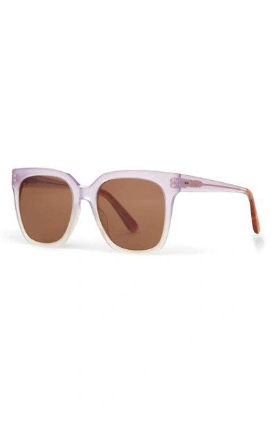 Shop Toms Natasha 53mm Polarized Square Sunglasses In Orchid Light / Brown