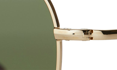 Shop Toms Hudson 60mm Aviator Sunglasses In Shiny Gold/ Bottle Green