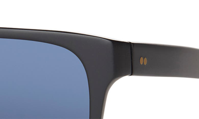 Shop Toms Austin 56mm Polarized Square Sunglasses In Matte Black/ Zeiss Blue Polar