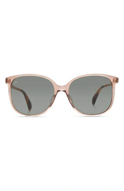 Shop Toms Sandela 55mm Tinted Round Sunglasses In Eco Mauve Crystal/ Green Grey