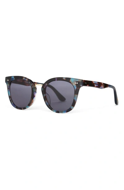 Shop Toms Cecilia 50mm Small Cat Eye Sunglasses In Blue Tortoise/ Dark Grey
