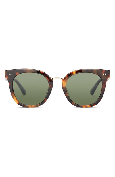Shop Toms Cecilia 50mm Polarized Small Cat Eye Sunglasses In Tortoise/ Bottle Green Polar