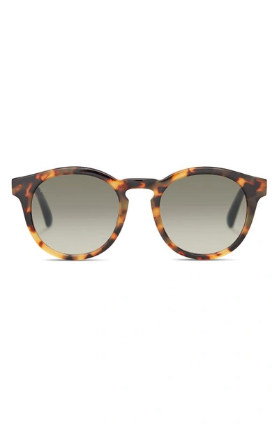 Shop Toms Londyn Blonde 49mm Gradient Small Round Sunglasses In Tortoise/ Deep Olive Gradient
