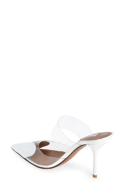 Shop Alaïa High Love Heart Pointed Toe Mule In Blanc Optique