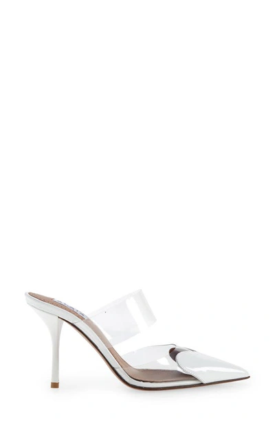 Shop Alaïa High Love Heart Pointed Toe Mule In Blanc Optique