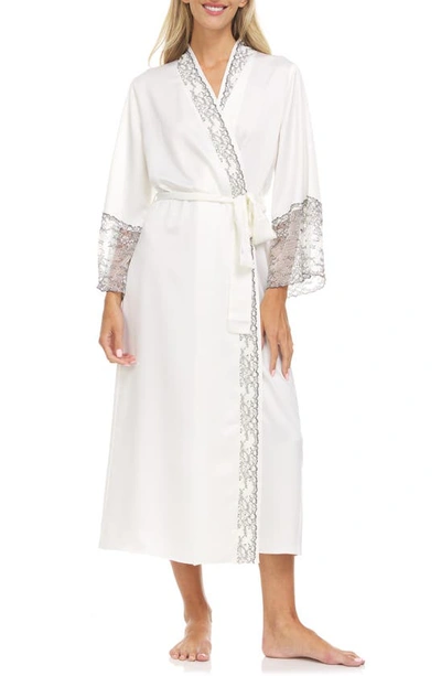 Shop Flora Nikrooz Angelique Charmeuse Robe In Ivory