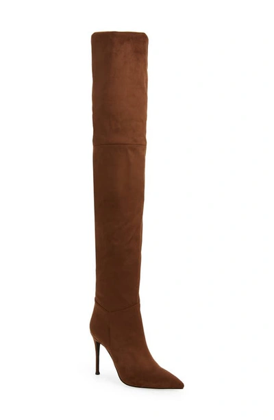Shop Jeffrey Campbell Pillar Over The Knee Boot In Chocolate Suede