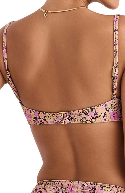 House Of Cb Monaco Underwire Bikini Top In Olive Floral