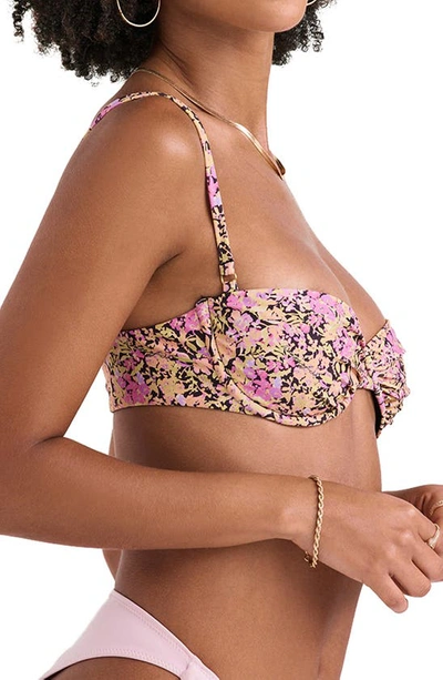 House Of Cb Monaco Underwire Bikini Top In Olive Floral