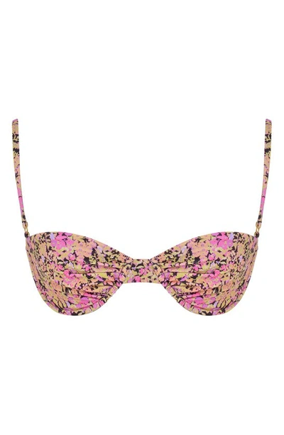 House Of Cb Monaco Underwire Bikini Top In Olive Floral