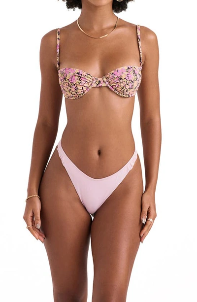 House Of Cb Monaco Underwire Bikini Top In Olive Floral