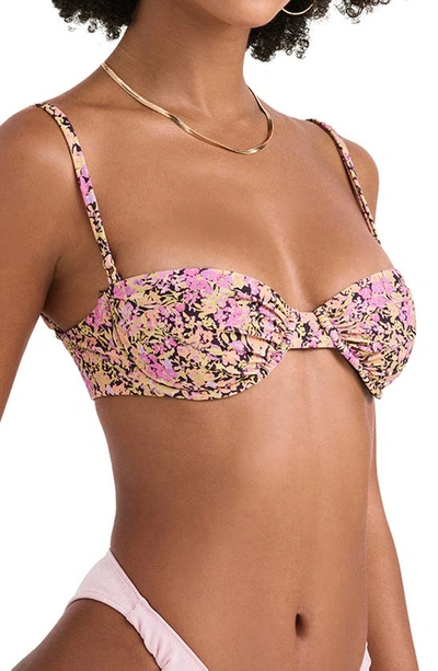 House Of Cb Monaco Underwire Bikini Top In Olive Floral