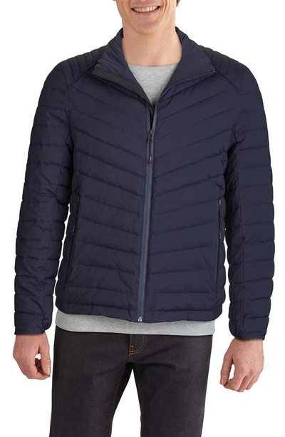 Shop Cole Haan Stretch Quilted Jacket In Navy