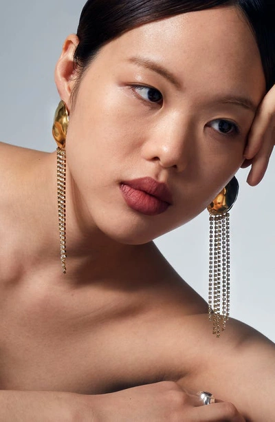 Shop Sterling King Orbit Crystal Drop Earrings In Gold