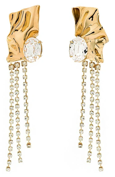 Shop Sterling King Kiki Crystal Drop Earrings In Gold - Clear
