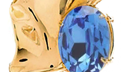 Sterling King Gold-plated Kiki Sapphire Crystal Drop Earrings In Gold - Sapphire