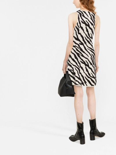 Shop Proenza Schouler White Label Tiger-print Knit Mini Dress In Black
