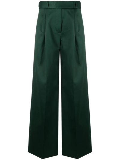 Shop Proenza Schouler Crepe Wide-leg Trousers In Green