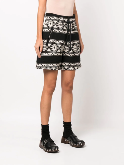 Shop Isabel Marant Étoile Linima Patterned Cotton Shorts In Black