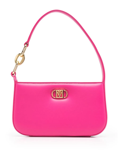 Shop Mcm Mini Travia Leather Shoulder Bag In Pink