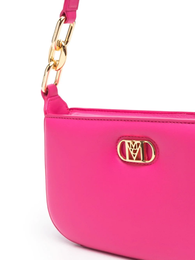 Shop Mcm Mini Travia Leather Shoulder Bag In Pink