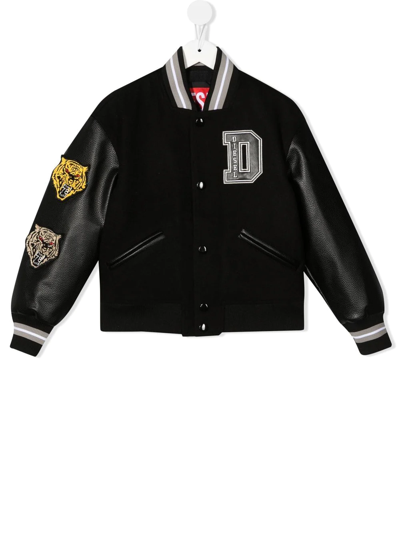 Shop Diesel Logo-patch Bomber Jacket In Black