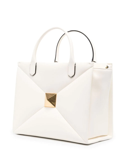 Shop Valentino Roman Stud Tote Bag In White