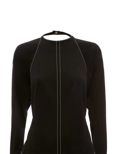Jw Anderson Open-back Long-sleeve Top In Black