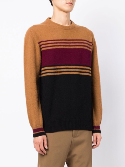 Shop Pringle Of Scotland Colour-block Wool Jumper In Black