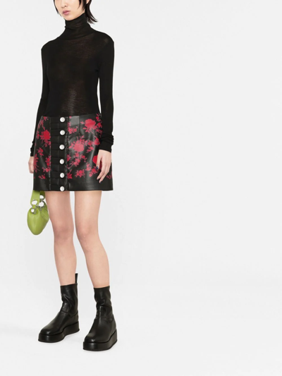 Shop Philosophy Di Lorenzo Serafini Floral-print Mini Skirt In Black