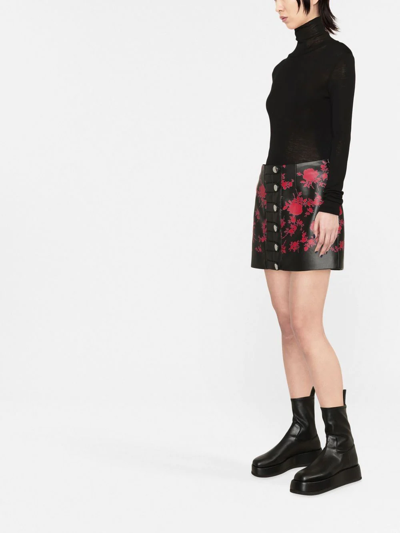 Shop Philosophy Di Lorenzo Serafini Floral-print Mini Skirt In Black