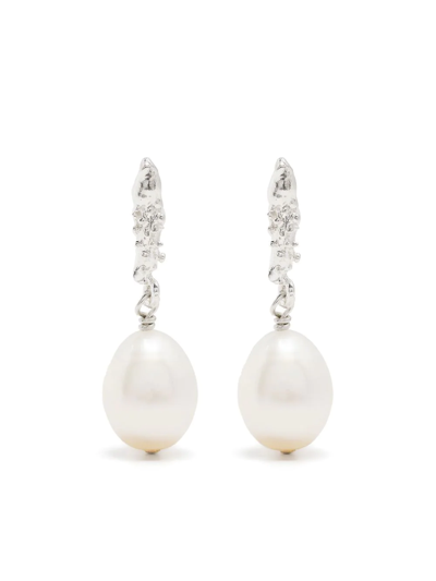 Shop Alighieri Lustre Of The Moon Freshwater-pearl Earrings In Silver