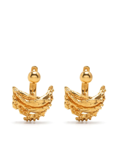 Shop Alighieri Curve Drop-bar Earrings In Gold