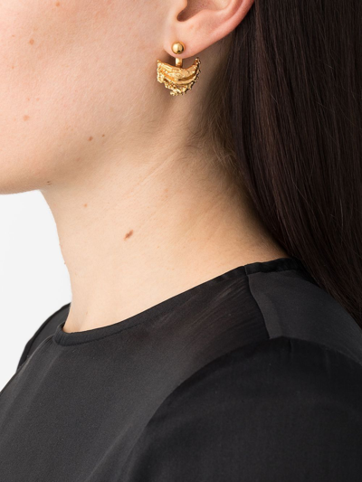Shop Alighieri Curve Drop-bar Earrings In Gold