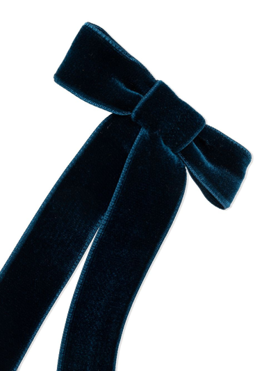 Shop Jennifer Behr Bow-detail Hair Clip In Blue