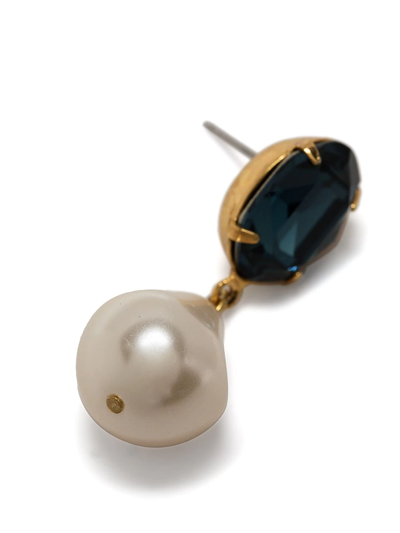 Jennifer Behr Tunis Crystal-pearl Drop Earrings In Gold