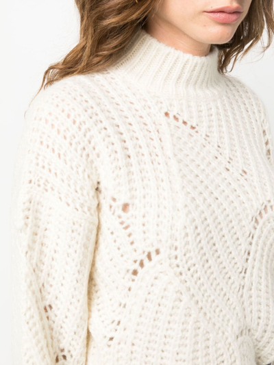 Shop Agnona Ribbed-knit Jumper In White