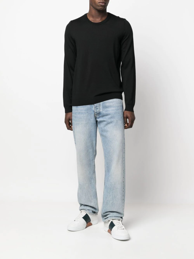 Hugo Boss Crew Neck Pullover Sweater In Black