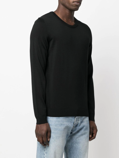 Hugo Boss Crew Neck Pullover Sweater In Black