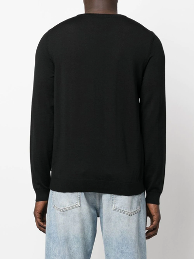 Hugo Boss Crew Neck Pullover Sweater In Black