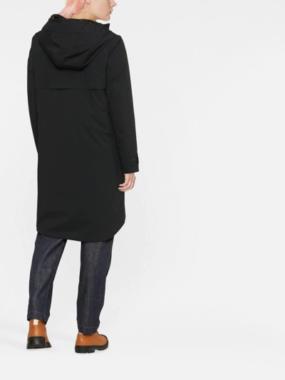 Woolrich Mid-length Hooded Coat In Black